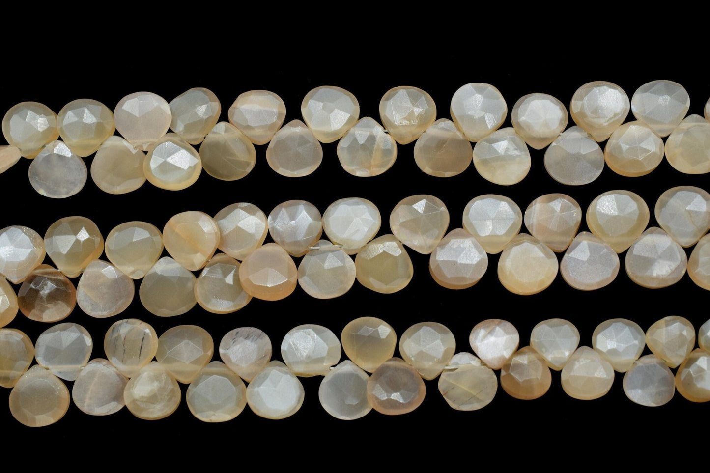 Peach Moonstone Faceted 6mm To 7mm Heart Shape Beads,Peach Gemstone Fine Quality Beads Jewelry Making,Peach Moonstone Faceted Beads Strnads