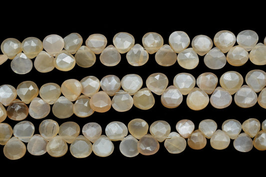 Peach Moonstone Faceted 6mm To 7mm Heart Shape Beads,Peach Gemstone Fine Quality Beads Jewelry Making,Peach Moonstone Faceted Beads Strnads