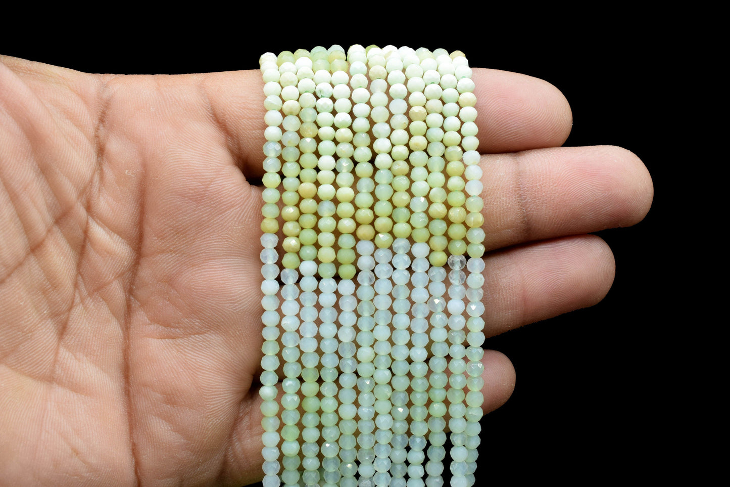 Natural Chrysoprase Faceted Beads,Gemstone Beads Strand,Shaded Chrysoprase Beads,Micro faceted beads,Chrysoprase beads Strand Jewelry Gift