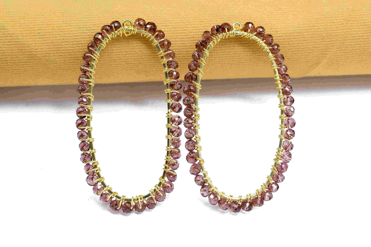 Pink Amethyst beads Finding Connector,Oval Pendant Component,Handmade Connector,Finding Necklace,Beaded Finding Component,Amethyst jewelry