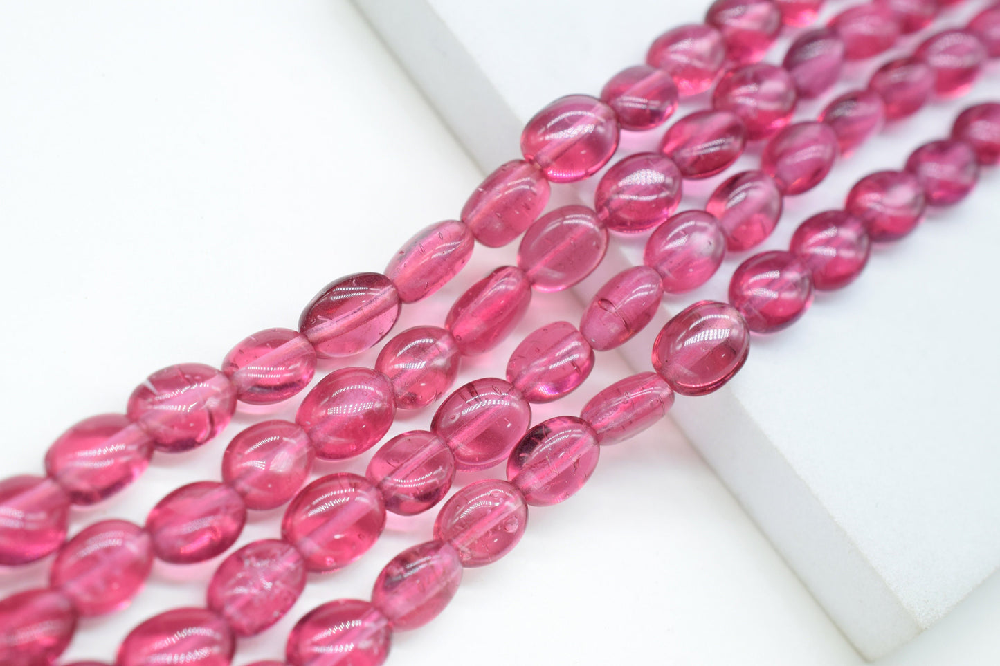 Pink Tourmaline Smooth Oval Beads,Tourmaline Quartz Smooth Beads,Loose Beads for Jewelry Making,Pink Quartz Oval Beads,Tourmaline Nuggets