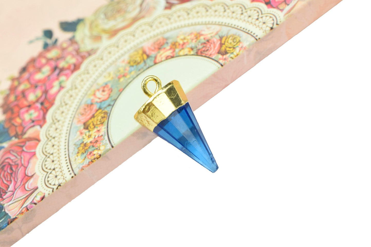 Blue Topaz Spike Point Pendant,Blue Topaz Jewelry Making Supply,Gemstone Single Bail Connector,Handmade Triangle Faceted Pointed Charms,Gift