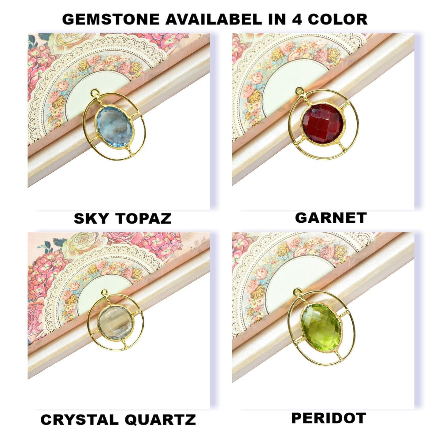 Gemstone Findings Pendant,Handmade Oval Pendant Charm,Single Bail Component,tation Bezel Link,Craft Supplies Tools,Round Findings Connector