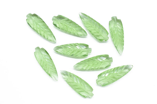 Green Amethyst 10x30mm Pear Shape Faceted carved Briolettes,Green Amethyst Carving Briolettes,Amethyst Leaf Shape Carved Briolettes,Carving