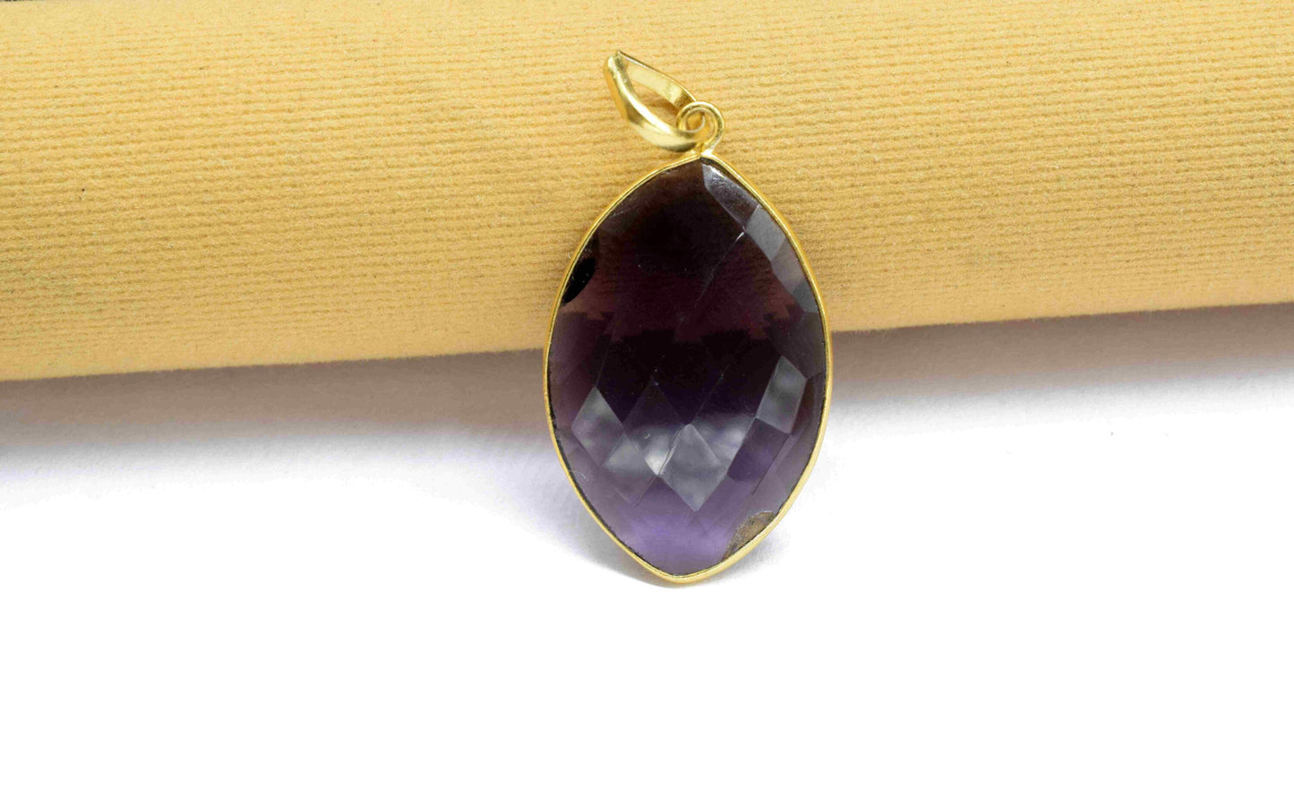 Amethyst 20x30mm Bezel Necklaces,Single Bail Connector,Marquise Shape Pendant,Amethyst Jewelry,Gemstone Bezel Charms,Handmade Bezel Pendant