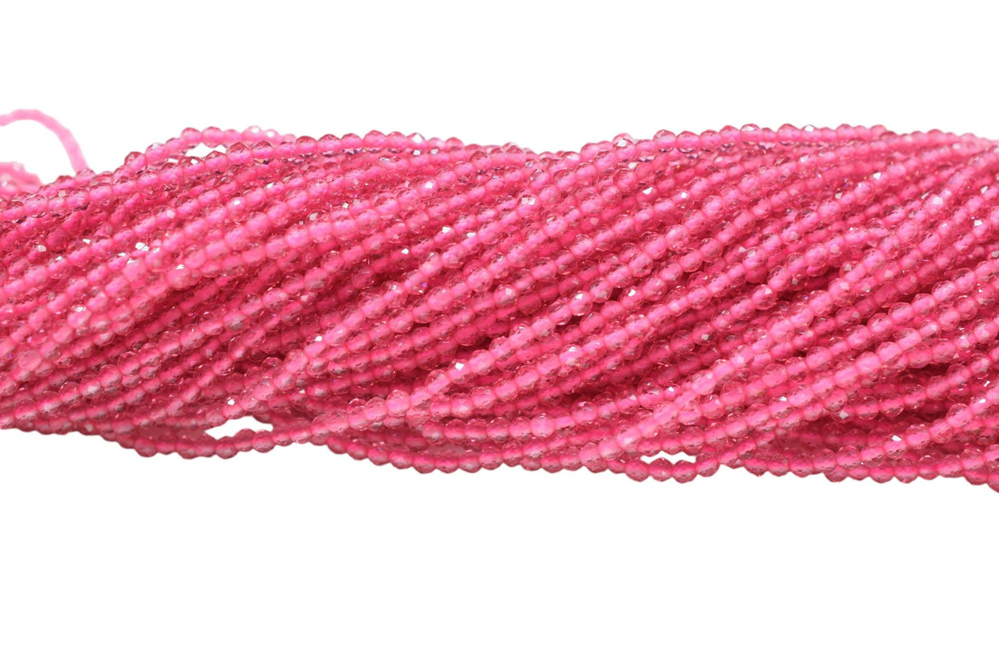 Pink Faceted Beads/Beads Strand/Jewerly Making Beads/3.5mm Pink Stone Beads Strand/Loose Beads/Rondelle Beads/Full Strand Beads/Gift