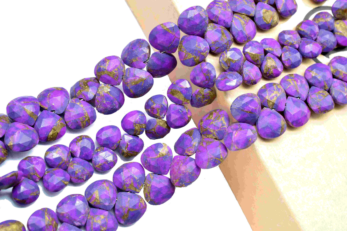 Purple Copper Turquoise Beads, 10mm Gemstone Faceted Heart Shape Briolettes,Gemstone Heart Beads,High Quality Gemstone Beads Jewelry Making