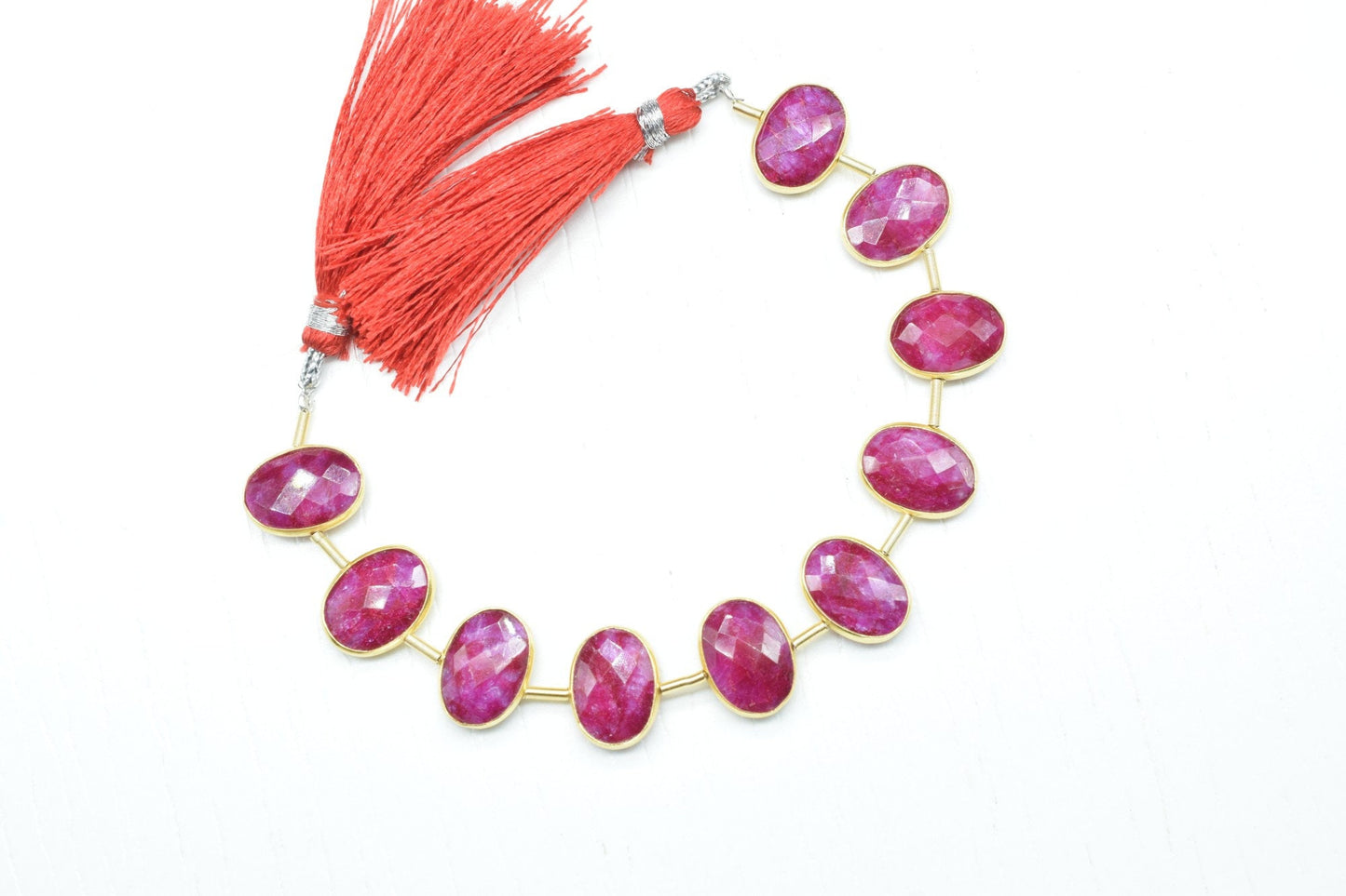 Natural Ruby 10x14 mm Gold plated charms 10 pieces strand,Ruby Charm,Making Jewelry Supplies,Natural  charms,jewelry,Ruby beads,Ruby jewelry