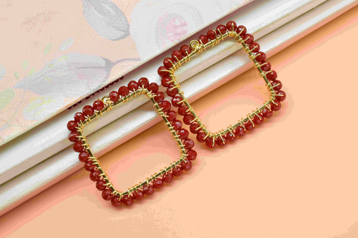 Natural Ruby Wire Wrapped Dangle Connector,Finding Necklace Component Jewelry,Beaded Earring Connector,Handmade Earrings,Gemstone Components