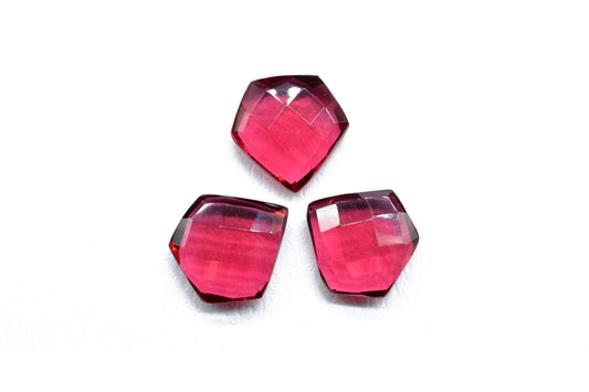 Pink Tourmaline Quartz Beads,Tourmaline Fancy Shape Beads,Rubellite Tourmaline Beads,15mm Fancy Beads,Pink Faceted Beads,Fancy Briolettes