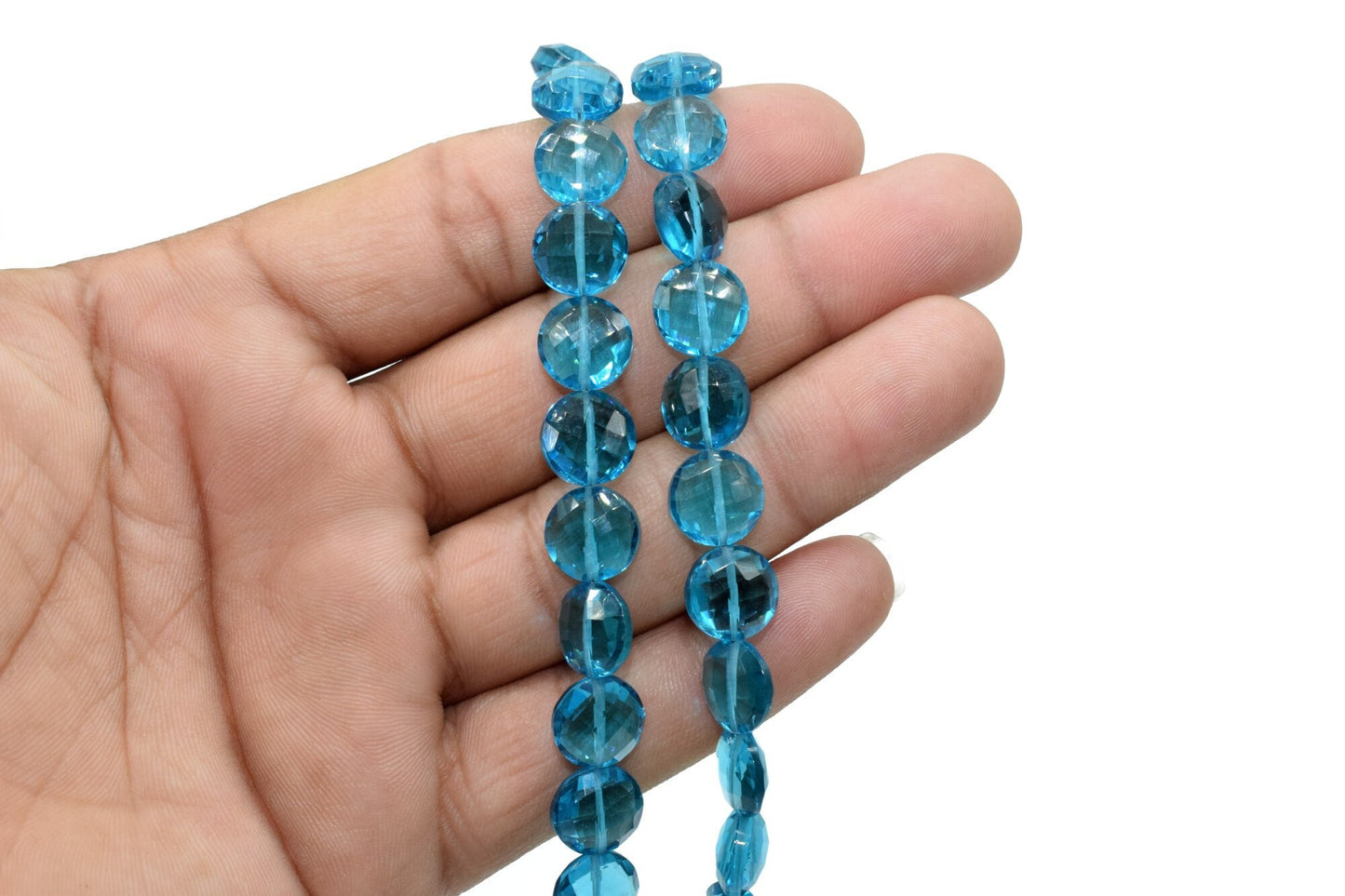 Neon Apatite 10mm Faceted Handmade Coin Shape Straight Drill Briolette Beads,Coin Gemstones Beads, Loose Gemstones, Matching Pair, jewelry