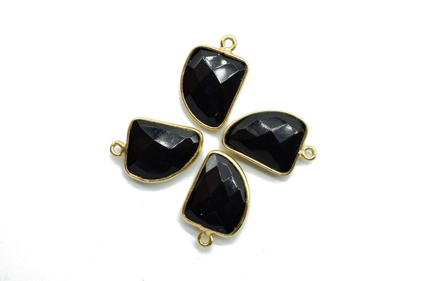 Black onyx 12x15mm Horn Shape Single bail connectors,Black onyx Pendant,Black onyx Horn Gold Plated bezel,jewelry making charm,black onyx