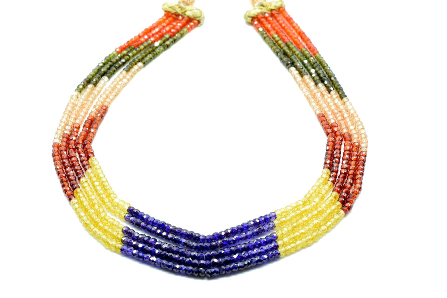 5 Strands AAA Quality Multi stones 3mm Faceted Rondelles Ready To Wear Necklace,Multi Zircon Rondelles Beads 3mm,CZ Rondelle Beaded Necklace