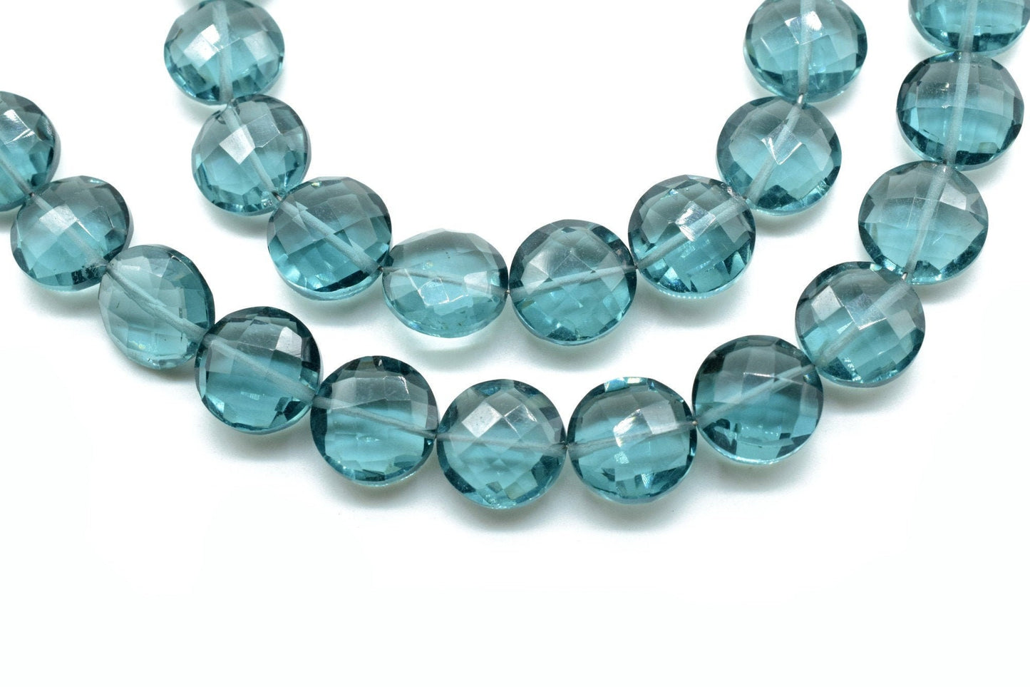 Aquamarine 10mm Faceted Coin Shape Briolette Beads. Faceted Aquamarine Gemstone Jewelry,Round  Aquamarine,Aquamarine Faceted Briolette Beads