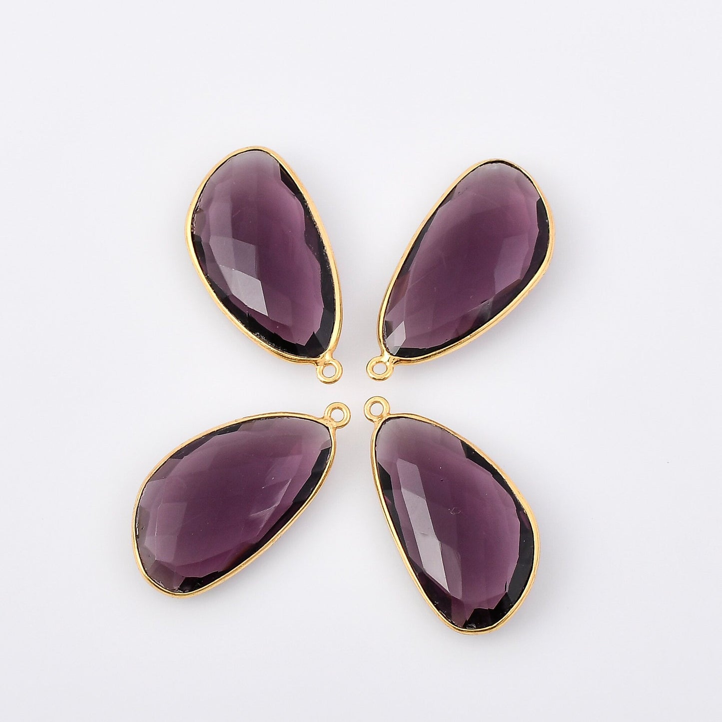 Amethyst 15x26 charms,Amethyst single connector ,jewelry making charms,Gemstone connector,Brass charms,Gold plated charms,Jewelry supplies