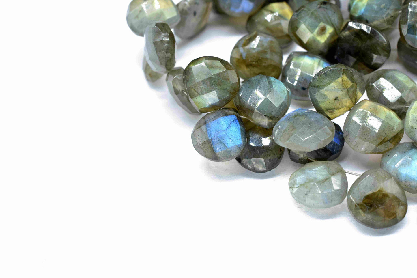 Labradorite Finest AAA Quality Faceted 10mm Heart Shape Briolettes,Flashy Labradorite Pendant, Labradorite Faceted Briolette,Gemstone Beads