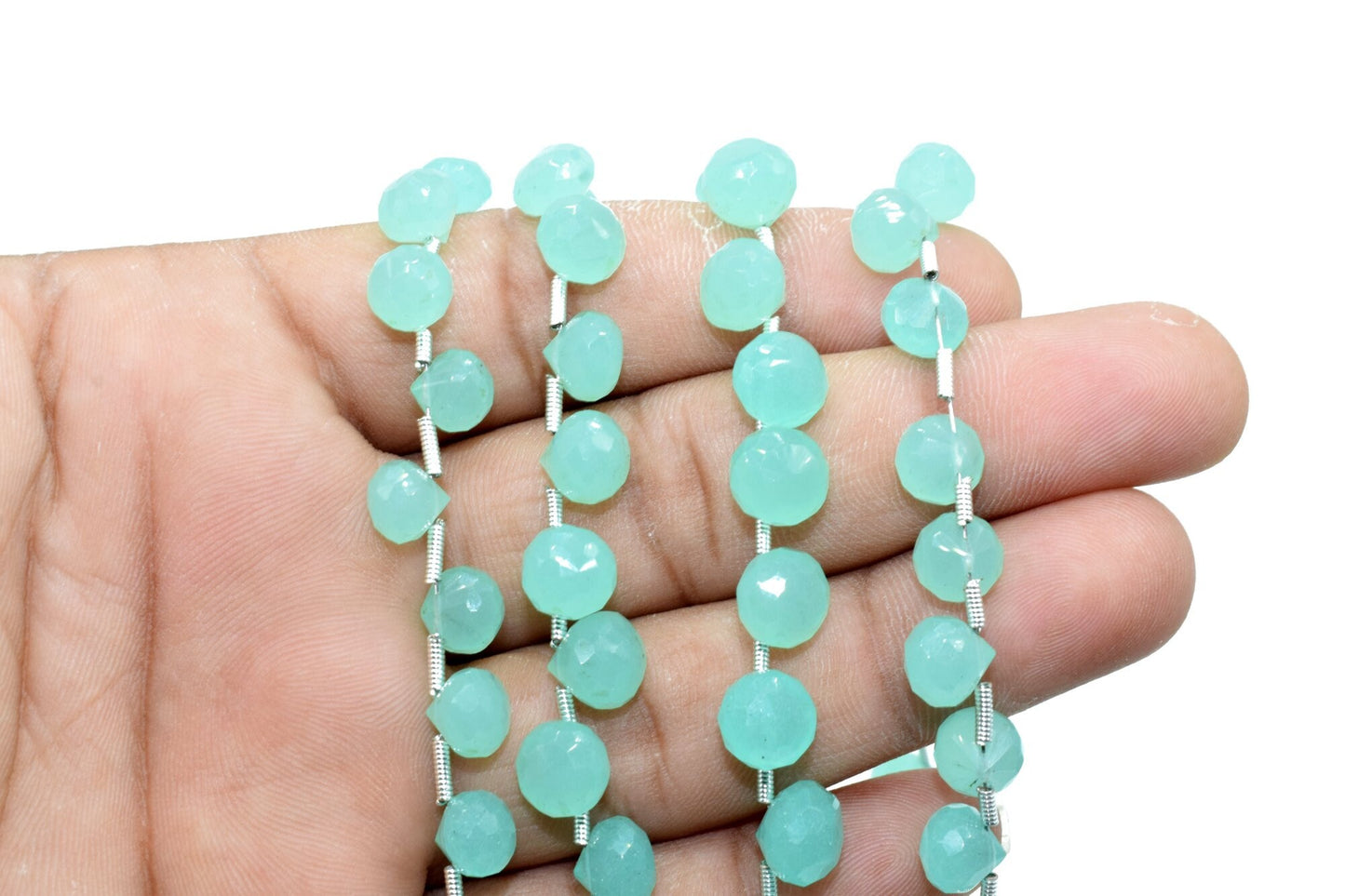 Aqua chalcedony Onion Shape beads,Onion Shape Briolette,7 to 8mm Onion aqua chalcedony beads,AAA Quality Briolette,aqua chalcedony Briolette