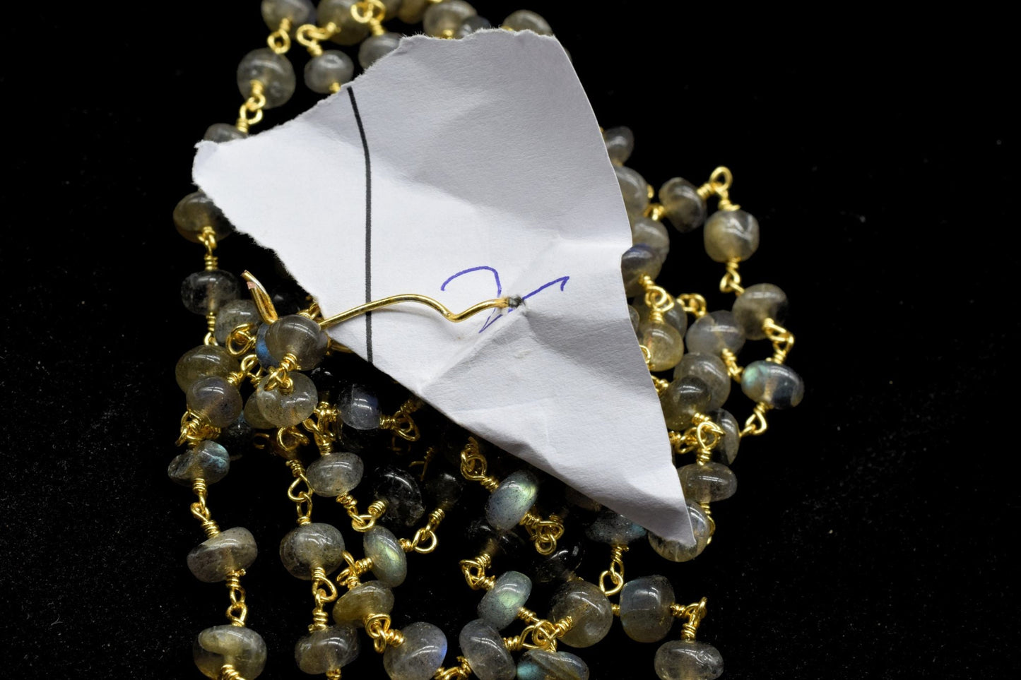 Labradorite 6mm Smooth rondelle Beaded Chain,Labradorite Gold Rosary Chain,Gemstone Chains By the Foot for Rosary Necklace,Rosary Roll Bulk