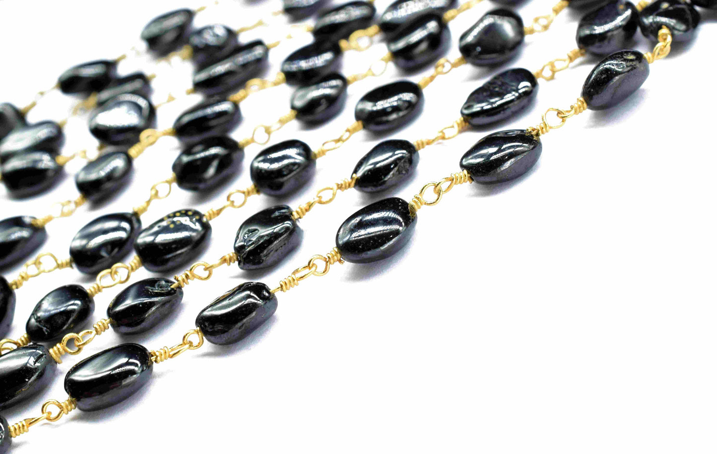 Black Onyx Smooth Oval Shape Handmade Jewelry Making,Black Onyx Smooth Beads Rosary,black Onyx Wire Wrapped Chain By Foot For Necklace,Gift