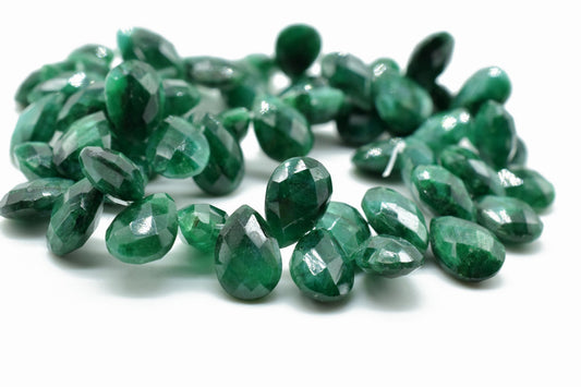 Emerald Teardrop 7x10mm Briolettes,Emerald drilled Briolette,Super Finest Quality briolette,Natural Emerald briolettes,Wholesale briolette