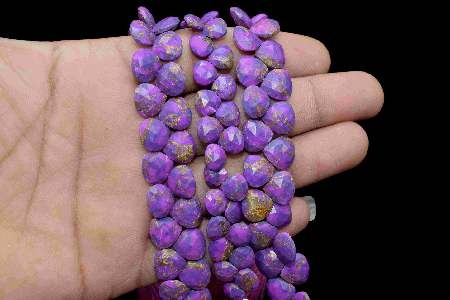 Purple Copper Turquoise Beads, 10mm Gemstone Faceted Heart Shape Briolettes,Gemstone Heart Beads,High Quality Gemstone Beads Jewelry Making