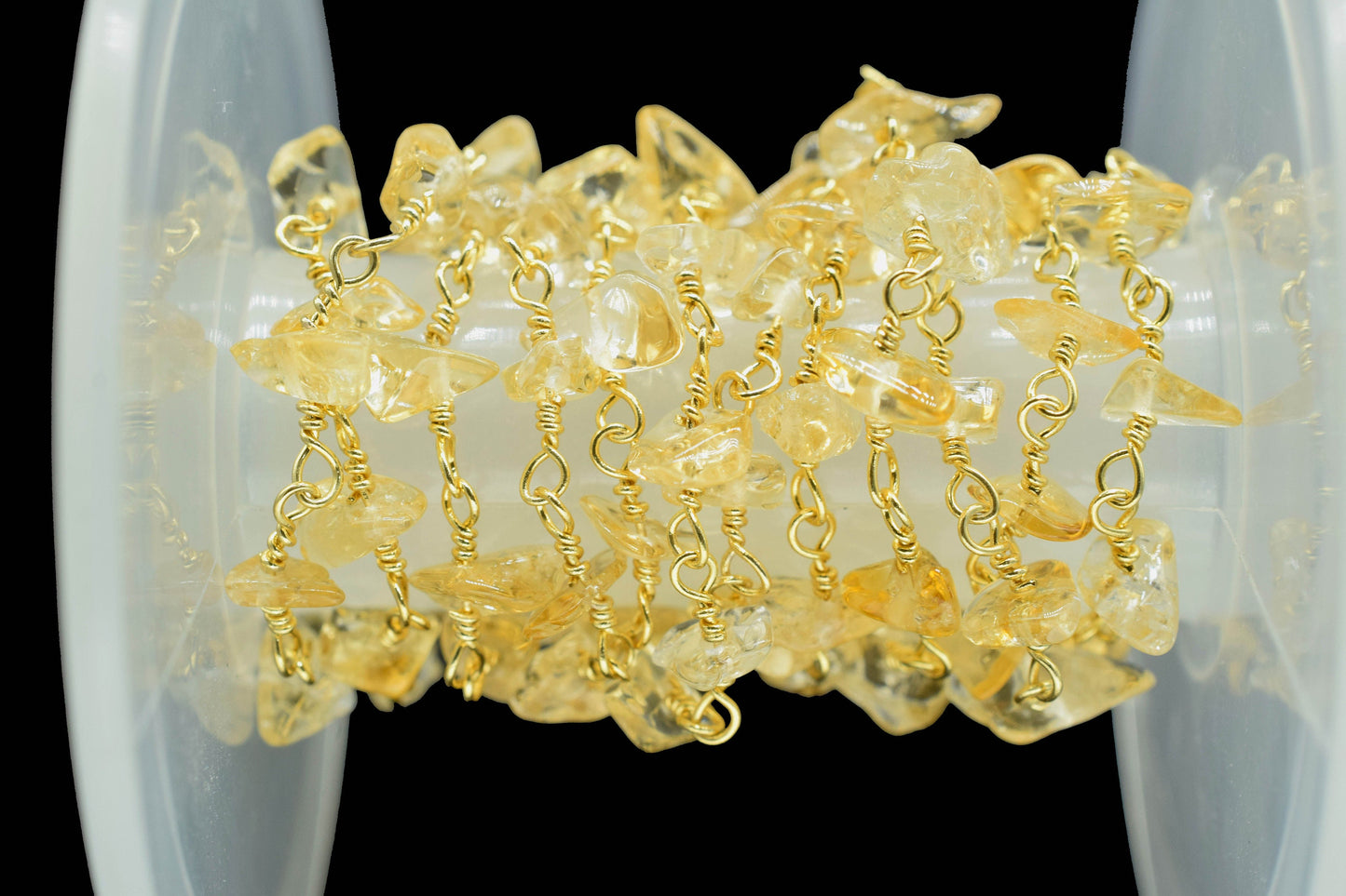 Natural Citrine Chips Rosary Chain,Nugget Rosary Chain,Finding Wire Wrap Necklace Chain,Gemstone Rosary,Handmade Jewelry Carft Supplies,Gift