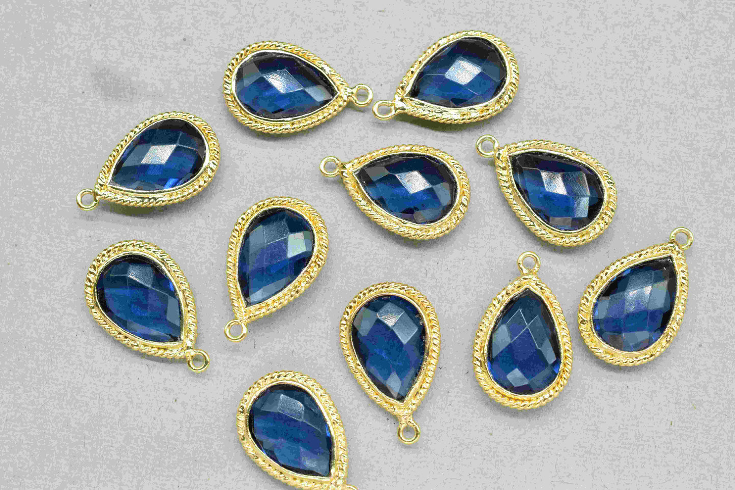 Kyanite 9x13mm Gemstone Bezel Charms,Kyanite Teardrop Shape Bezel,Kyanite Gemstone Pendant,Finding bezel Charms Item,Jewelry Making Supplies