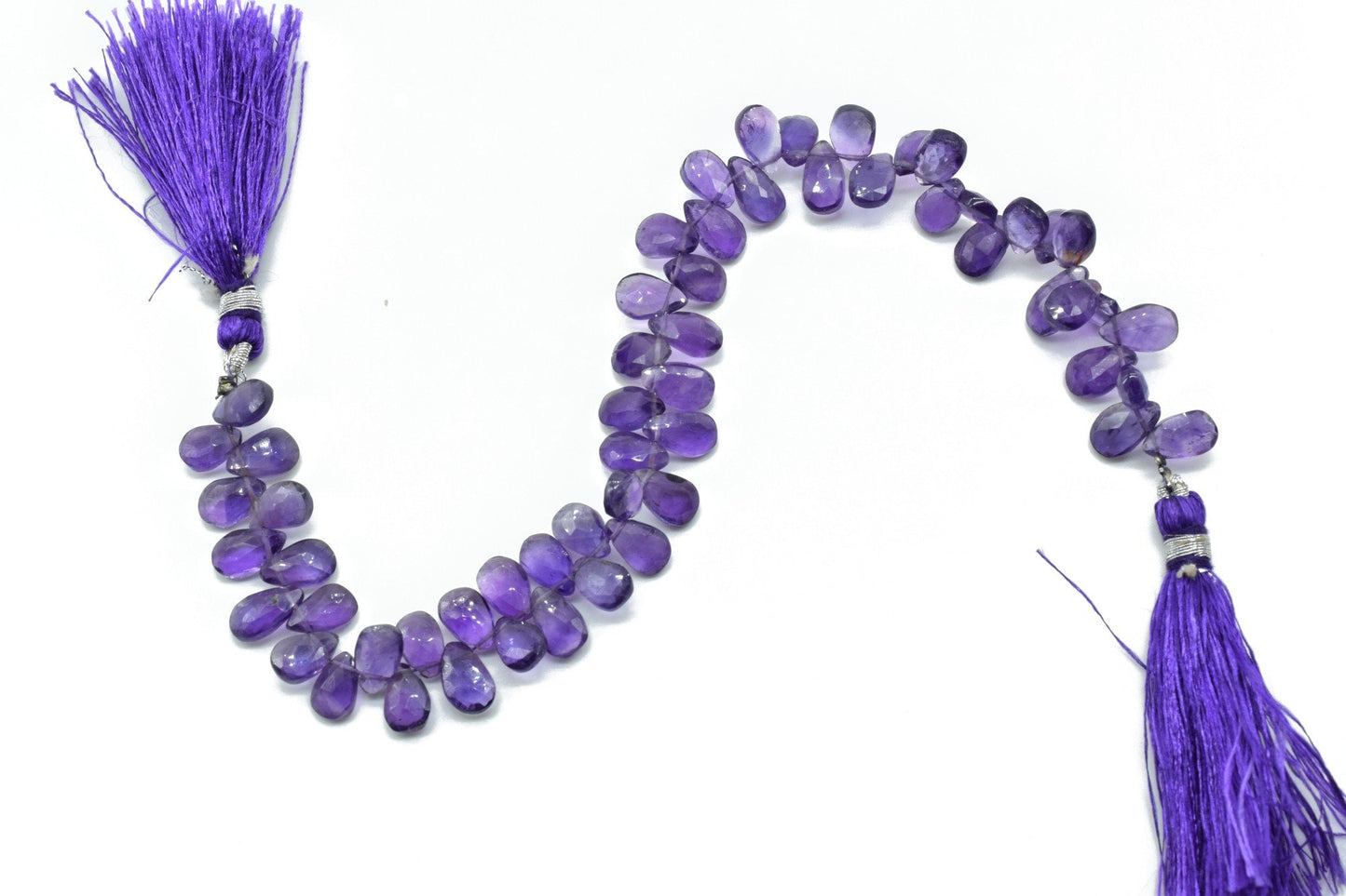 Amethyst Teardrop Briolettes,Amethyst faceted Briolettes,Super Finest Quality briolettes,Purple Teardrop briolettes strand,Amethyst beads