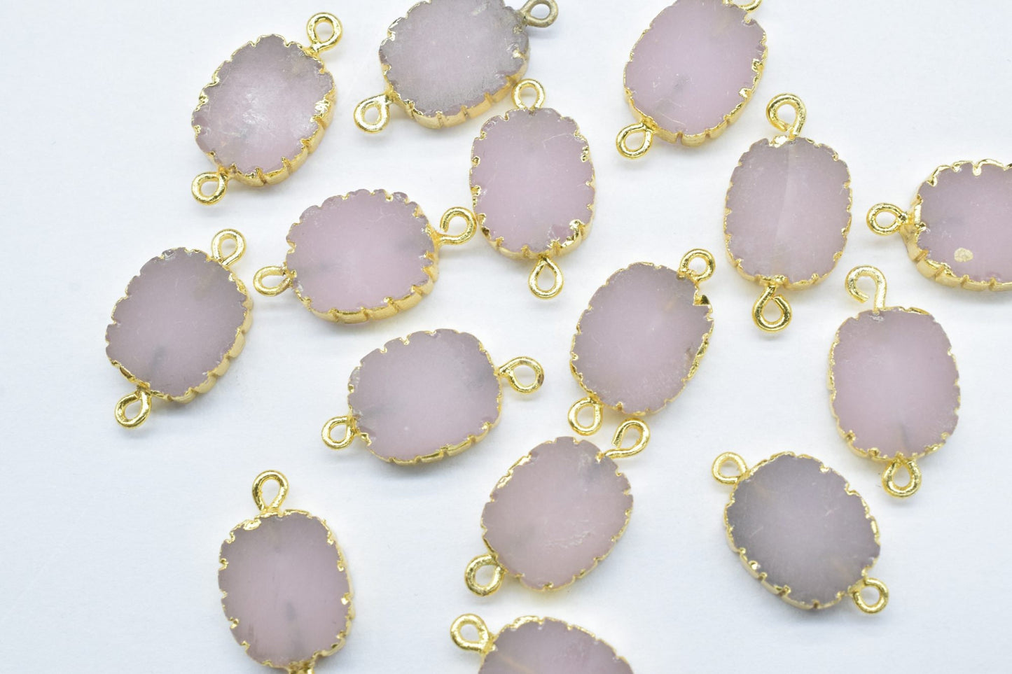 Rose Chalcedony Oval Shape Pendants,Handmade Cabechon Pendant Charm necklace,Gemstone Single Bail Connector,Rose Quartz Pendant Jewelry Gift