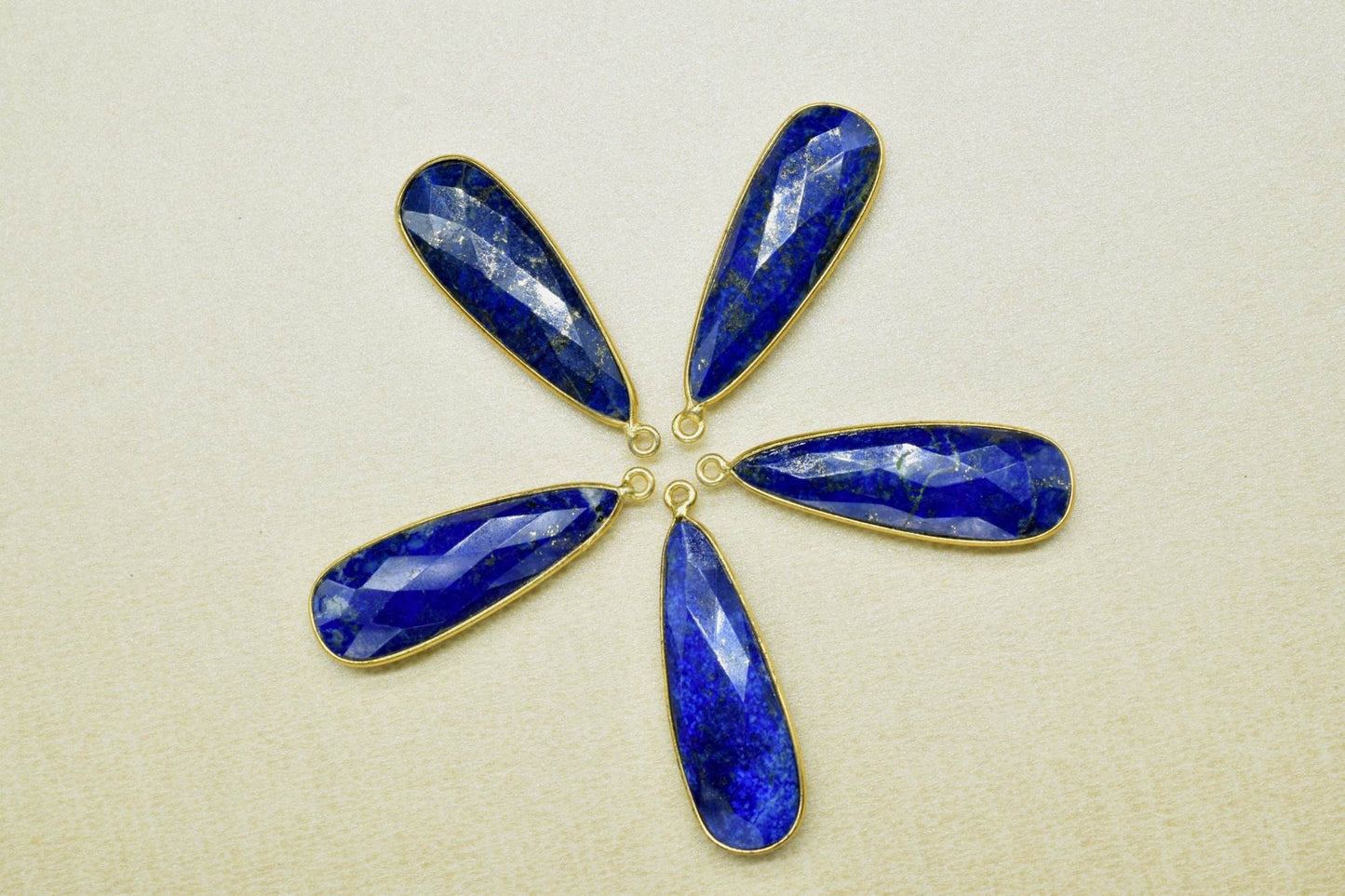 Lapis Lazuli 10x30mm Charm, Lapis Lazuli Pendant,Gemstone Pendant, Dainty Charms,Teardrop Pendant, Lapis Lazuli Connectors, Gemstone Charm