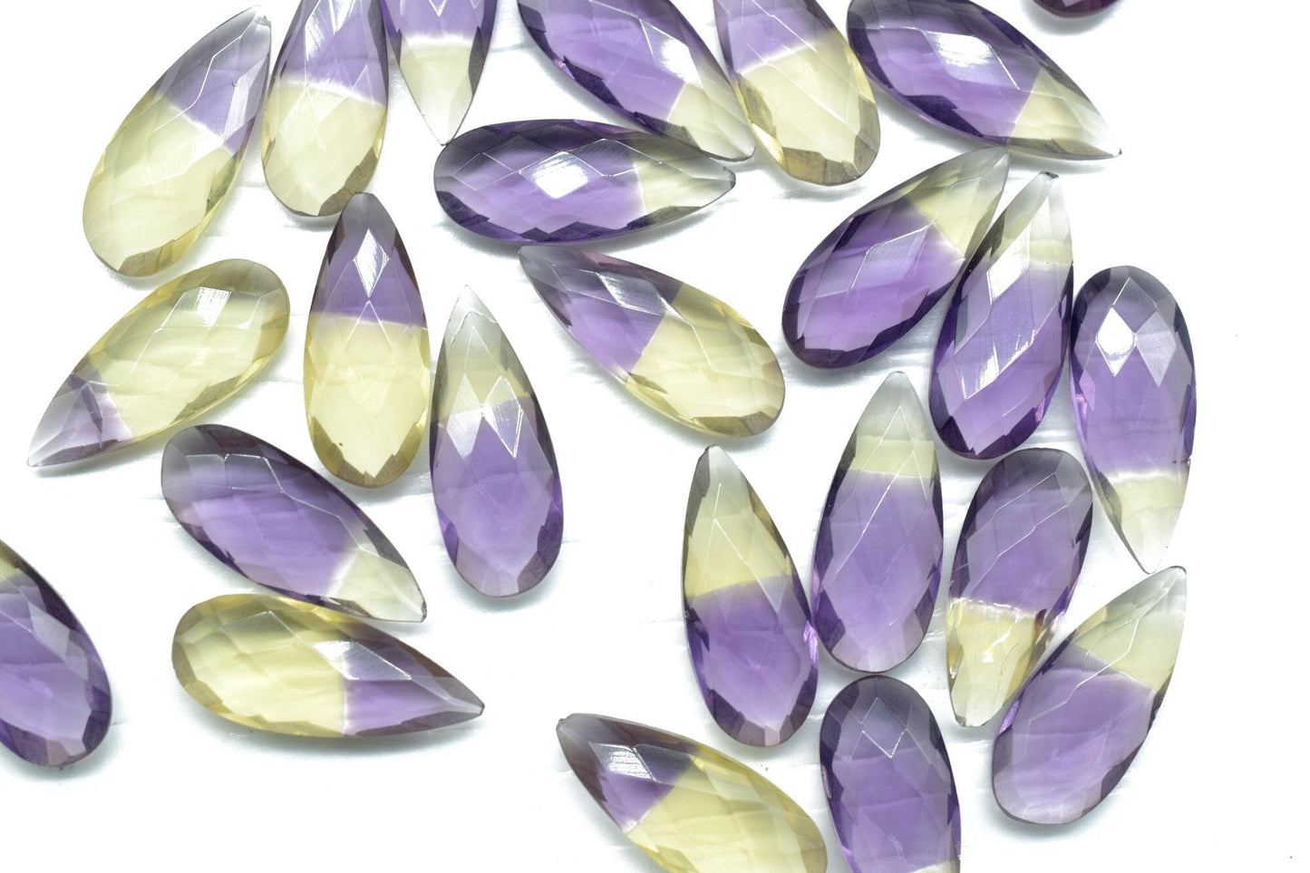 Ametrine 8X20mm Faceted Teardrop Briolettes,Bio Ametrine Gemstone Briolettes,Ametrine Long  Faceted Pear Beads, jewelry making Briolettes,