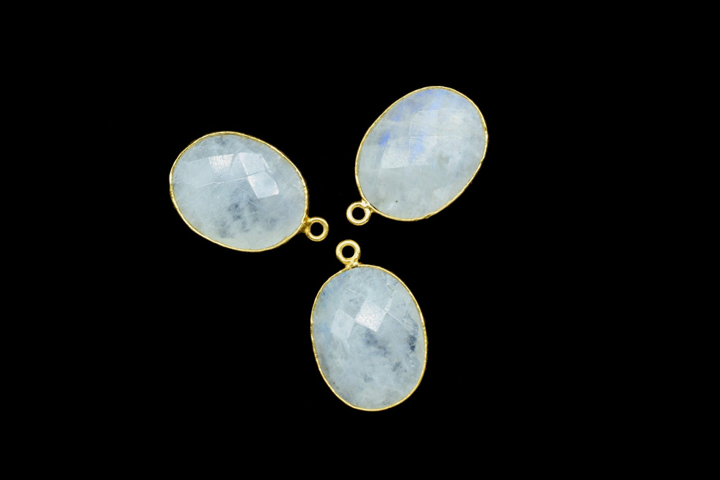 Rainbow Component Pendant Charm,Handmade Jewelry Charms,Moonstone Earring,Necklace Connector jewelry,Station Bezel Link,Gemstone single bail