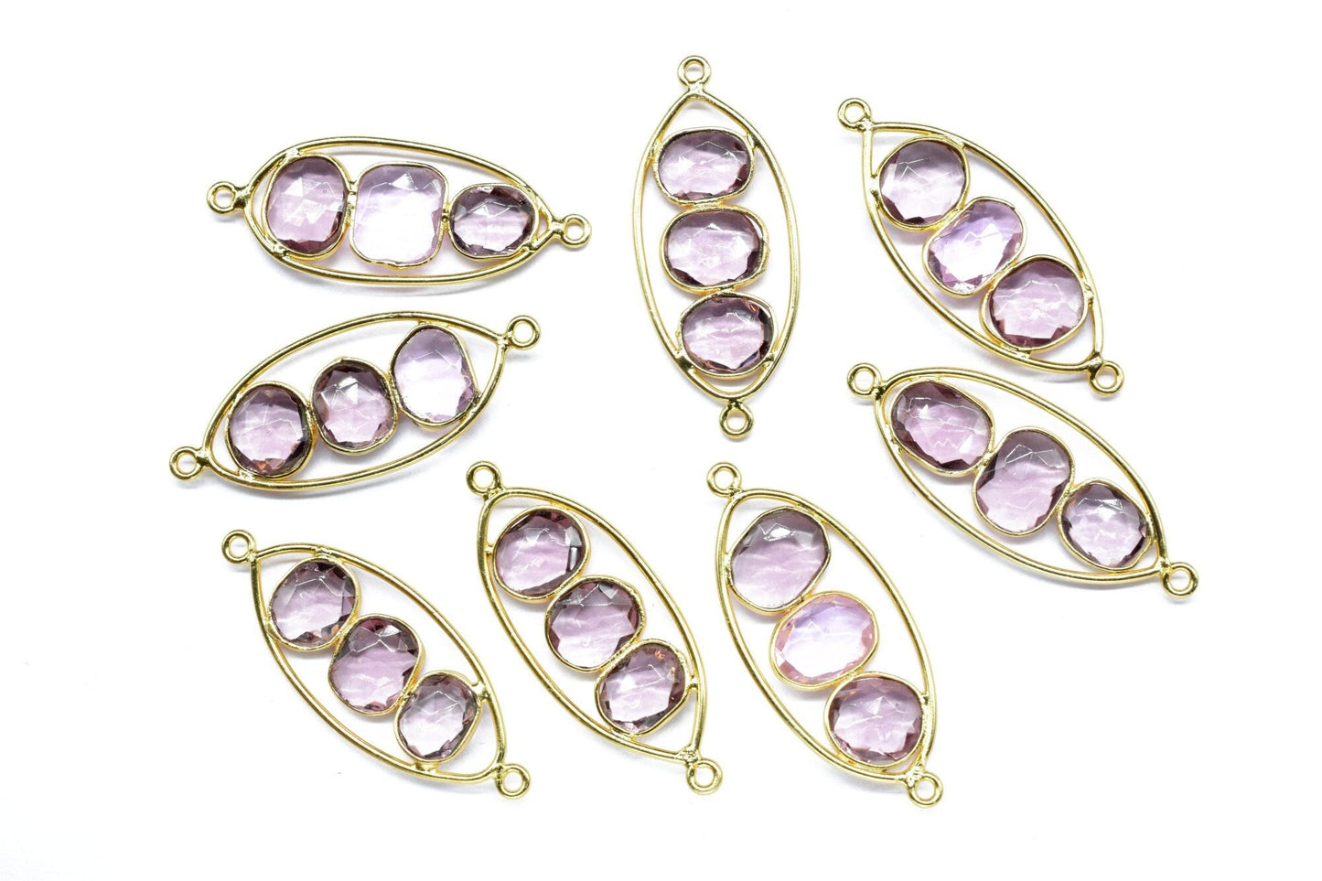 Pink Amethyst Finding Necklace Connector,Amethyst Quartz Component Jewelry,Amethyst Quartz DangleEarring,Pink Amethyst Double bail Connector