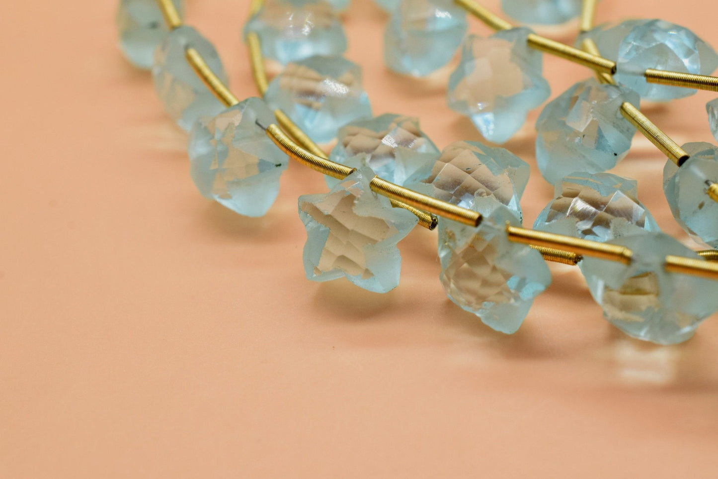 Aquamarine 9mm Faceted Star Briolette Beads Strand - 10 Beads in 1 Strands,Aquamarine Beads,Aquamarine Star Shape Briolette,Aquamarine stars