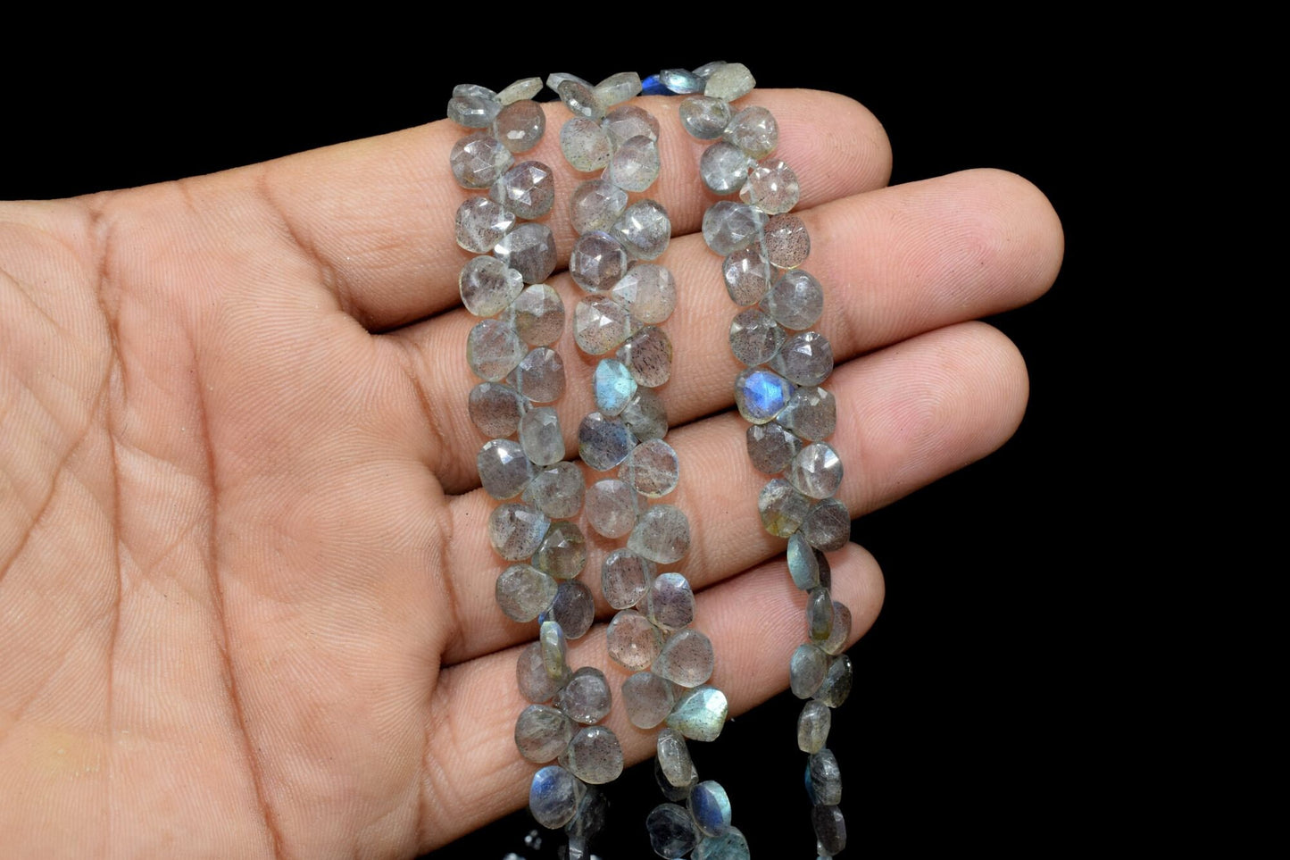 6mm Heart Faceted Beads Labradorite Faceted Briolettes,AAA Quality,June Birthstone Jewelry,Wholesale Gemstone beads,Jewelry Making,Gift