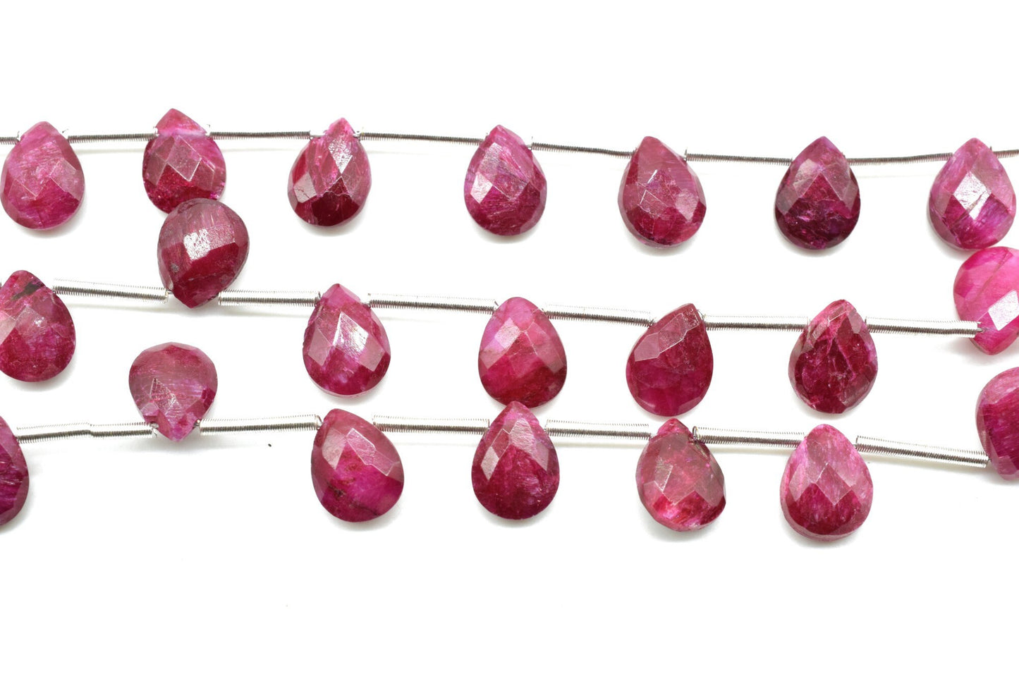 Ruby 6x8mm TearDrop Briolettes,Red Corundum Briolettes,Jewelry making beads,Supplies beads,Ruby Pear shape Briolettes,Dyed ruby Briolettes