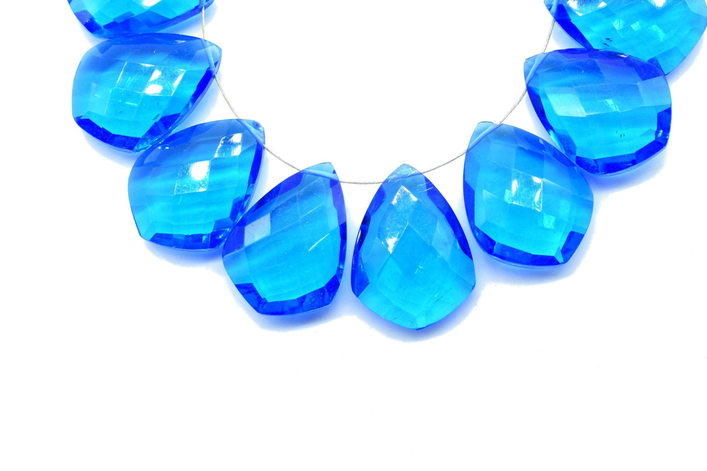 London Blue topaz Pear 10x20mm Briolettes,Blue topaz briolettes,Blue topaz Faceted Kite Shape Briolette,Blue topaz Briolette pack,Blue topaz