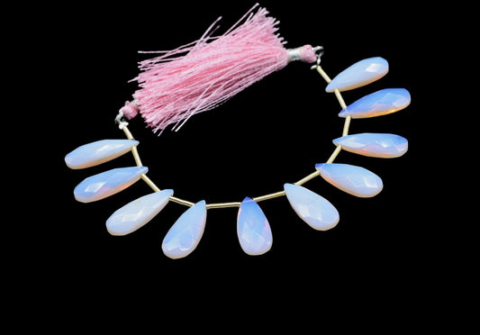 Pink Opal Faceted Teardrop Briolettes,Opal Gemstone Teardrop Bead,Pink Opal 5 inch strand,Jewelry Making Supplies,Pink Opal Teardrop jewelry