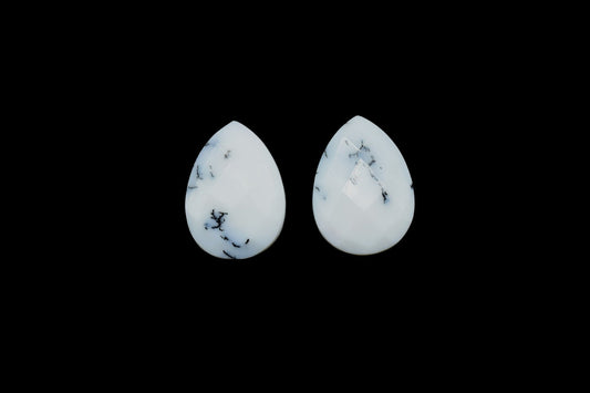 Dendrite Opal pear shape Briolettes,Dendrite Opal 10x14mm Teardrop Bead,Dendrite Opal Faceted Briolette,Calibrated Gemstone,Natural gemstone