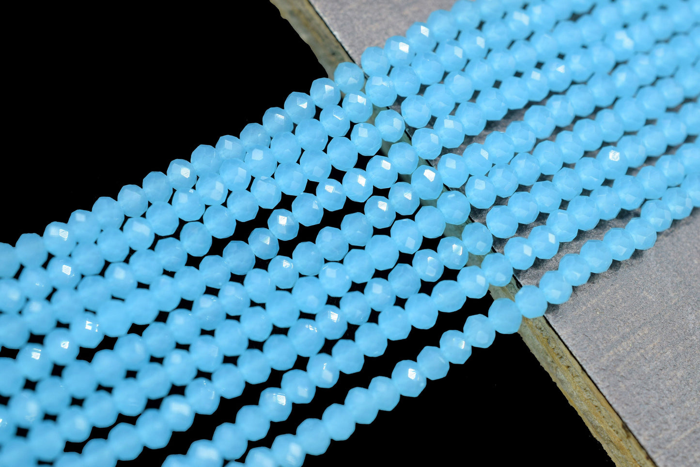 Peru AquaChalcedony Faceted Beads/Loose Stone Beads/JewelryMaking Beads/Aqua Chalcedony Beads Strand/Rondelle Beads/13 inche beads Strand