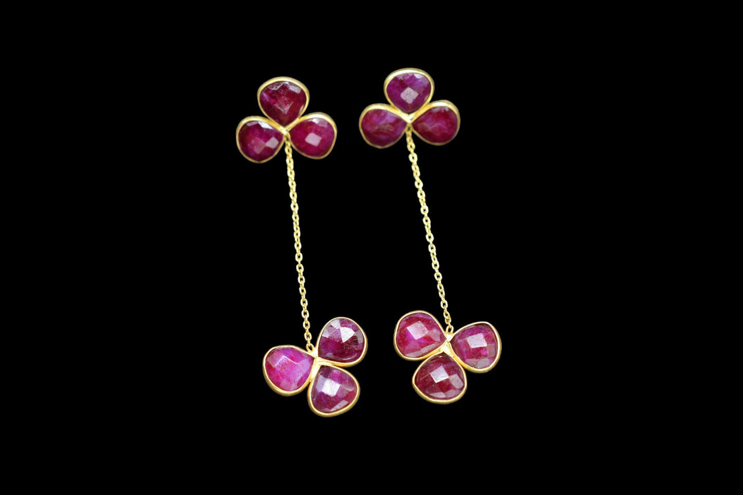 Natural Ruby Gemstone Earring/Bridal Earrings/Gold Plated Earring/Dangle Earring/Gold Plated Jewelry/Statement Earrings/Bridesmaids Gifts