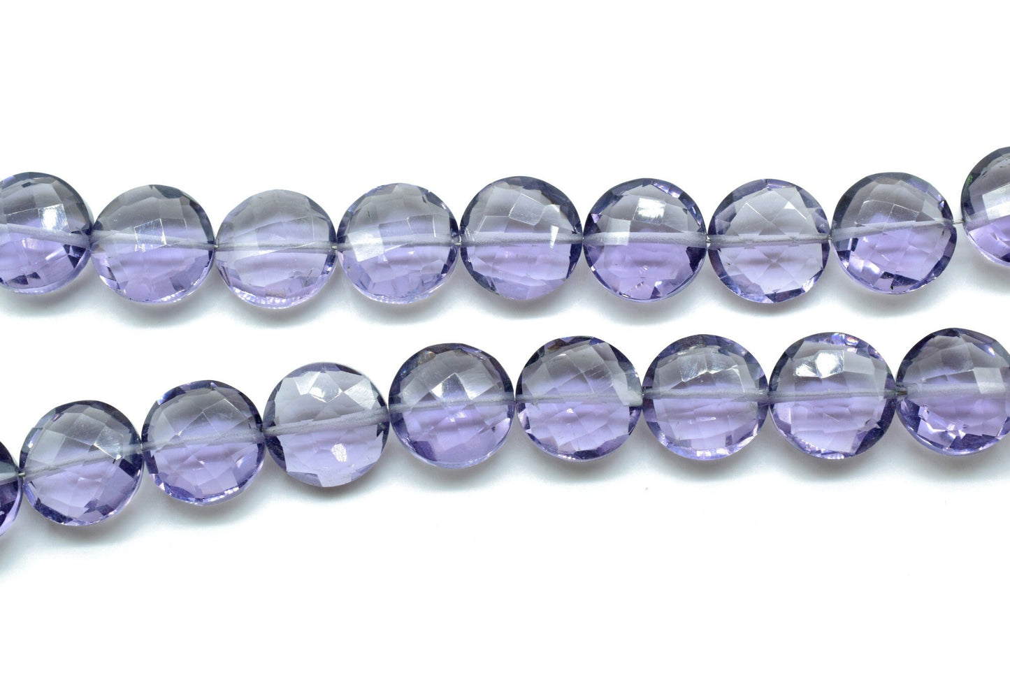 Genuine Natural Amethyst Coin,10mm Round Briolette,Purple Drilled Faceted Gemstone,February Birthstone,Faceted Coin Shape Briolettes,