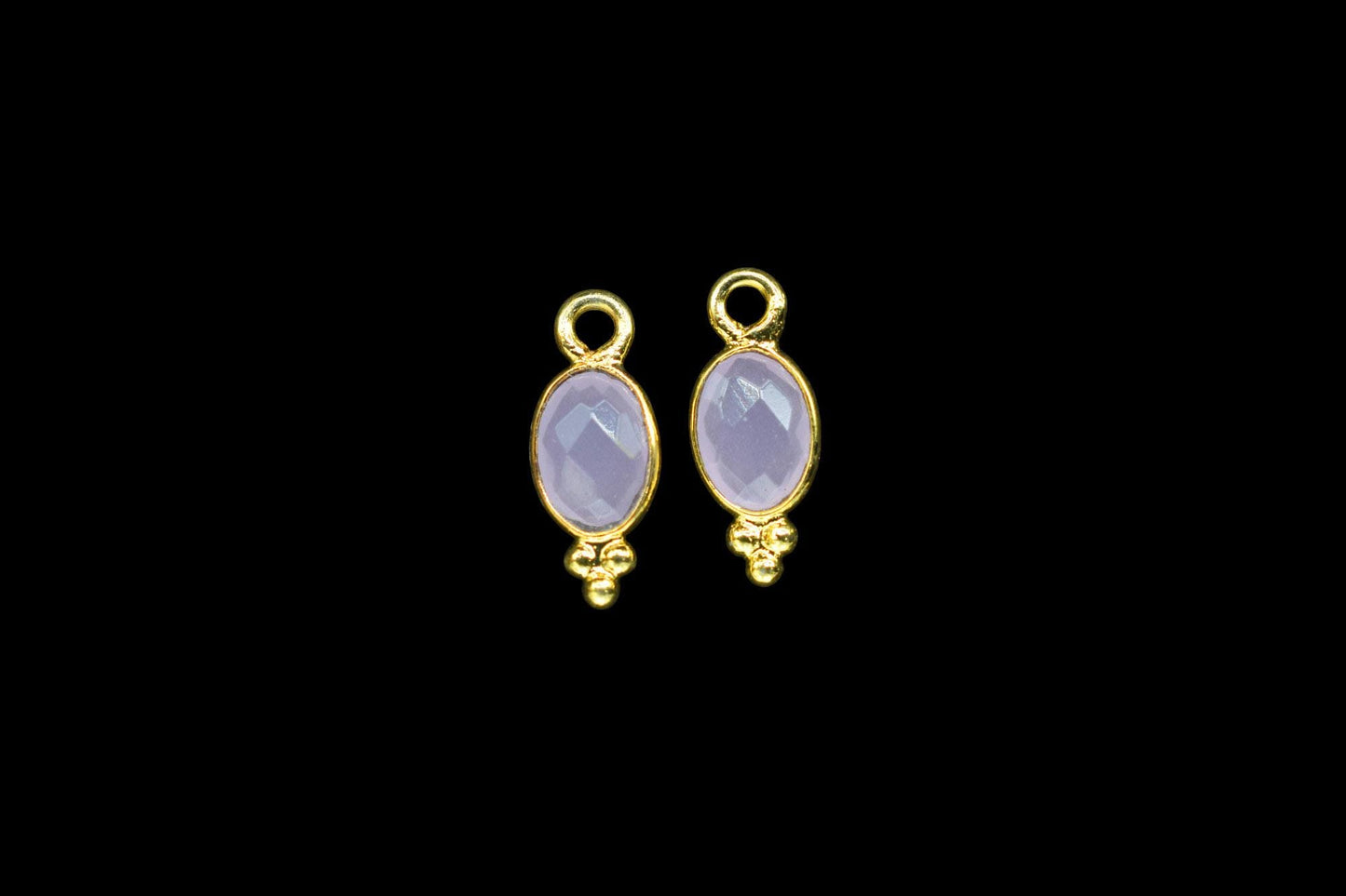 Rose Quartz Charms Connector/Handmade Jewelry/Gold Plated Connector/Tiny Pendant/Rose Quartz Pendant/Oval Shape Connector/Gemstone Charms