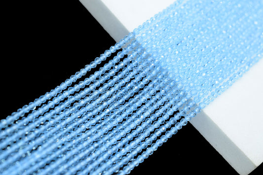 Sky Topaz Facedted Beads/Beads Strand/Jewerly Making Beads/2mm Sky Topaz Beads/Loose Gemstone Beads/Rondelle Beads/Gift