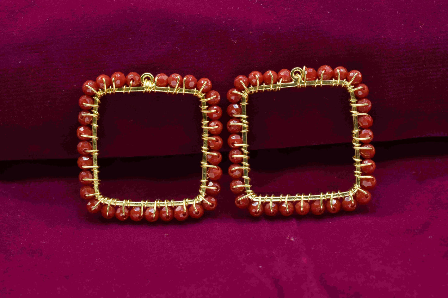 Natural Ruby Wire Wrapped Dangle Connector,Finding Necklace Component Jewelry,Beaded Earring Connector,Handmade Earrings,Gemstone Components