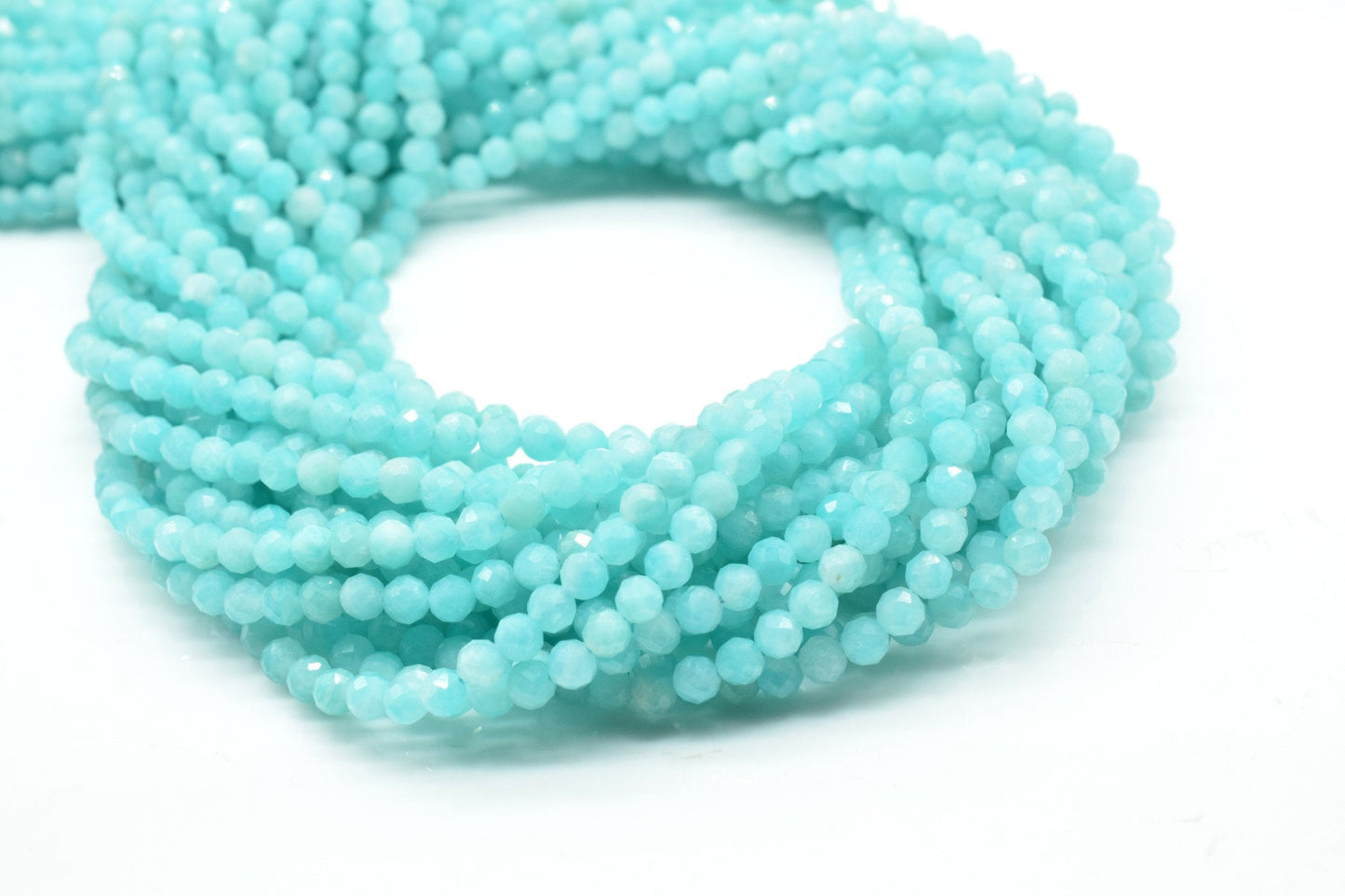 Amazonite Faceted Beads,3mm to 3.5mm Rondelle Beads,13 inche beads Strand,Beads for Jewelry,mint color beads,Jewelry Making bead,AAA Quality