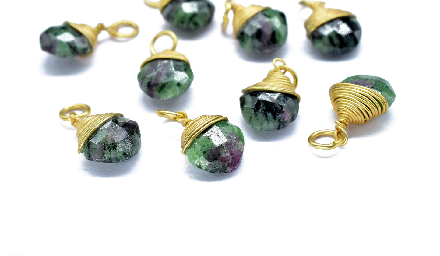 Ruby Zoisite Square Wire Wrapped Pendant,Loop Connector,Pendant Jewelry,Wire Wrapped Necklace,Zoisite Jewelry,Gemstone Faceted Connector