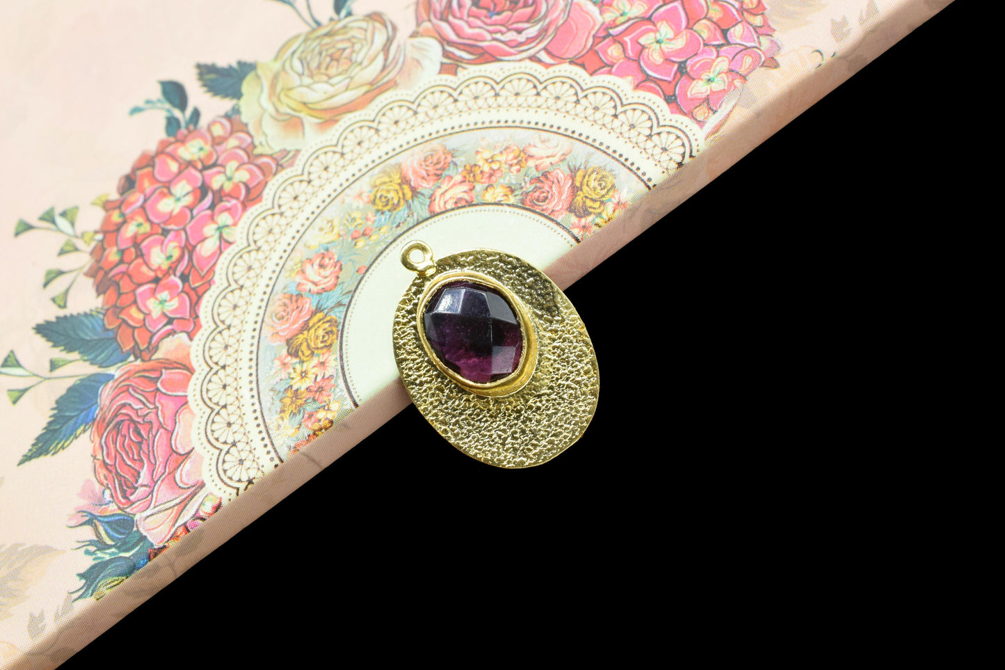 Amethyst Oval Pendant,Gemstone Charm Pendant,link pendant Supply,Handmade Pendant jewelry Gift For Her,Finding Oval Components,Matt Earrings