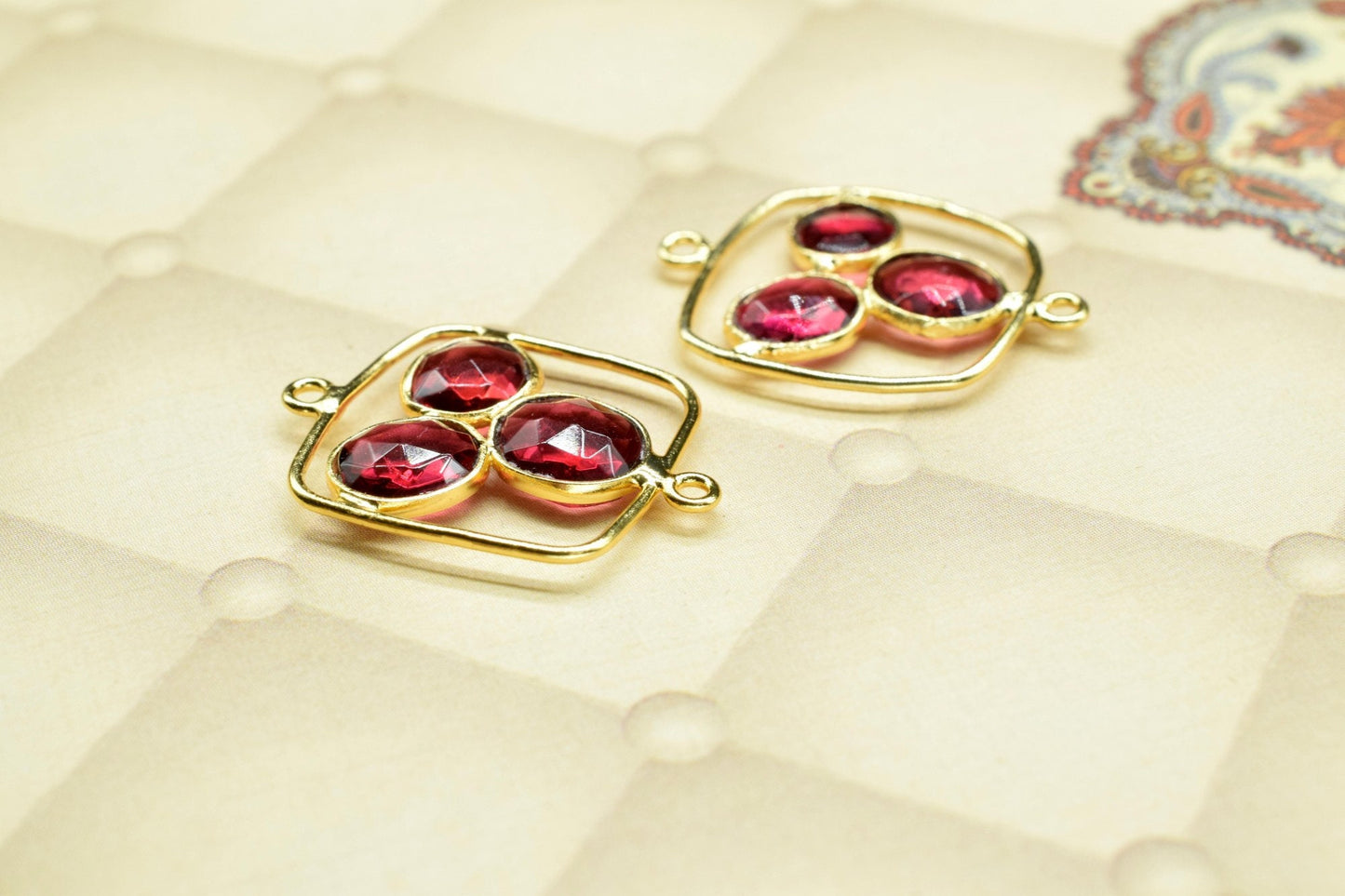 Pink Tourmaline Quartz Oval Shape Pendant,Tourmaline Finding Necklace Component Jewelry,Finding Gold Plating Component Earring Jewelry,gift