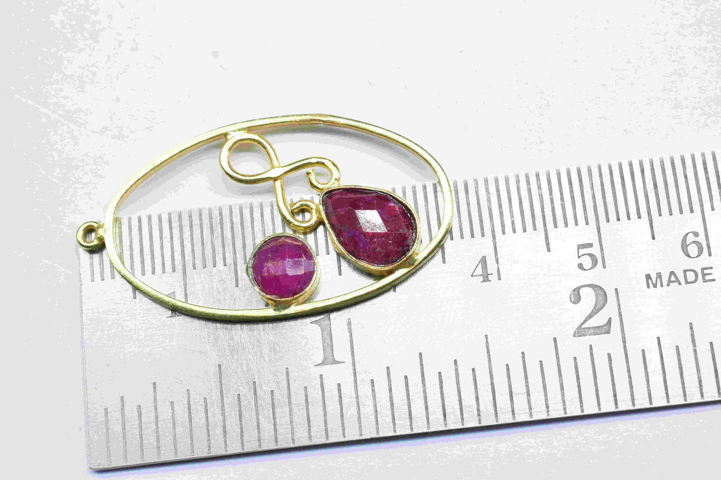Natural Ruby Gemstone Teardrop Earring,Finding Necklace Component Jewelry,Finding Oval Shape Earring Connector,Handmade Earrings,Components
